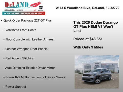 Destroyer Gray Clearcoat 2026 Dodge Durango GT Plus