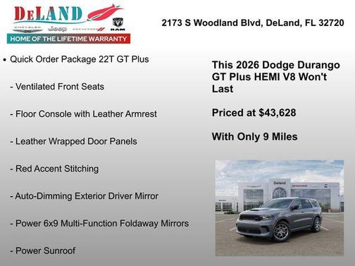 Destroyer Gray Clearcoat 2026 Dodge Durango GT Plus