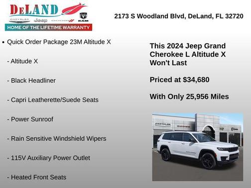 Bright White Clearcoat 2024 Jeep Grand Cherokee L Altitude