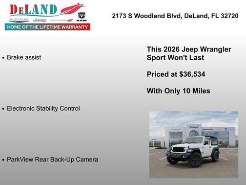Bright White Clearcoat 2026 Jeep Wrangler Sport