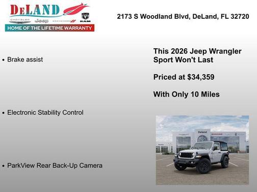 Bright White Clearcoat 2026 Jeep Wrangler Sport
