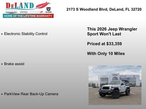 Bright White Clearcoat 2026 Jeep Wrangler Sport