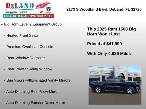 Diamond Black Crystal Pearlcoat 2025 RAM 1500 Big Horn/Lone Star