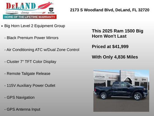 Diamond Black Crystal Pearlcoat 2025 RAM 1500 Big Horn/Lone Star
