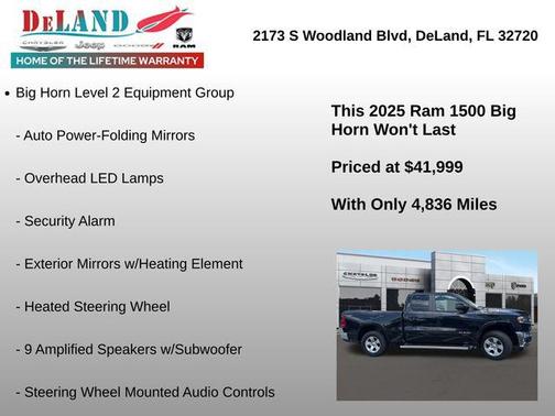 Diamond Black Crystal Pearlcoat 2025 RAM 1500 Big Horn/Lone Star
