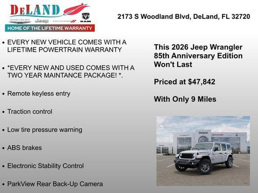 Bright White Clearcoat 2026 Jeep Wrangler 85th Anniversary