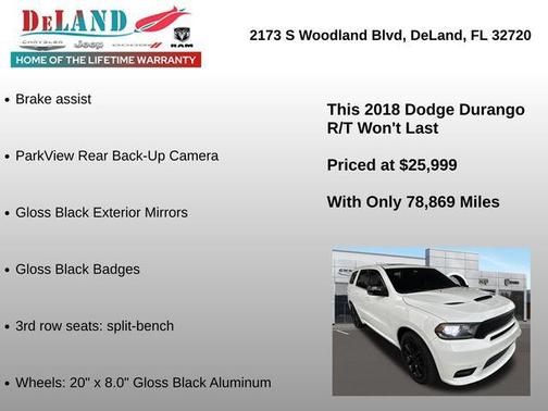 White Knuckle Clearcoat 2018 Dodge Durango R/T