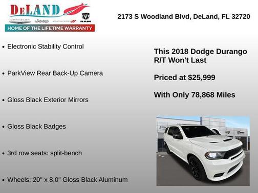 White Knuckle Clearcoat 2018 Dodge Durango R/T