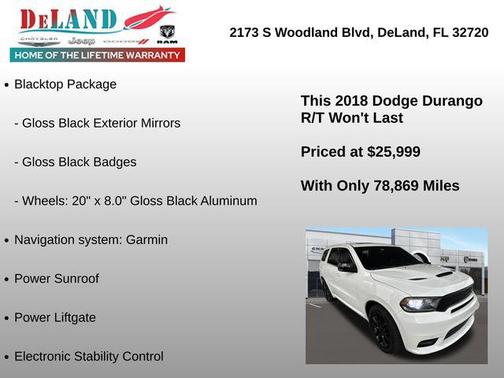 White Knuckle Clearcoat 2018 Dodge Durango R/T