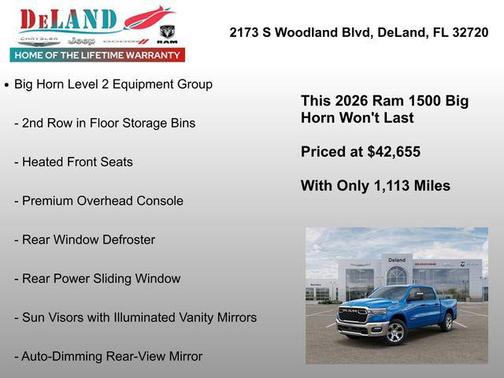 Hydro Blue Pearlcoat 2026 RAM 1500 Big Horn/Lone Star