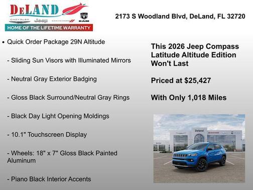Hydro Blue Pearlcoat 2026 Jeep Compass Latitude