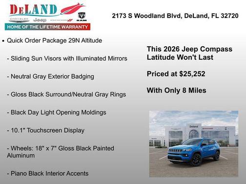 Hydro Blue Pearlcoat 2026 Jeep Compass Latitude