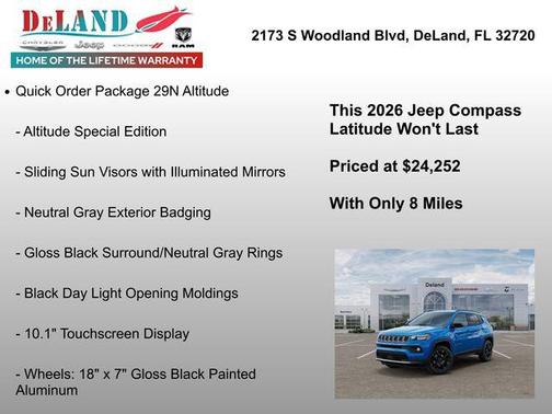 Hydro Blue Pearlcoat 2026 Jeep Compass Latitude