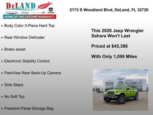 Mojito Clearcoat 2026 Jeep Wrangler 4-Door Sahara 4x4