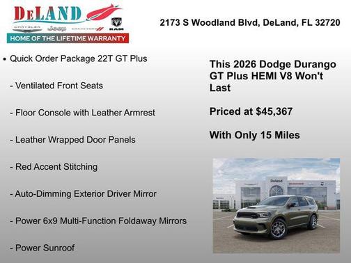 Green Machine 2026 Dodge Durango GT Plus