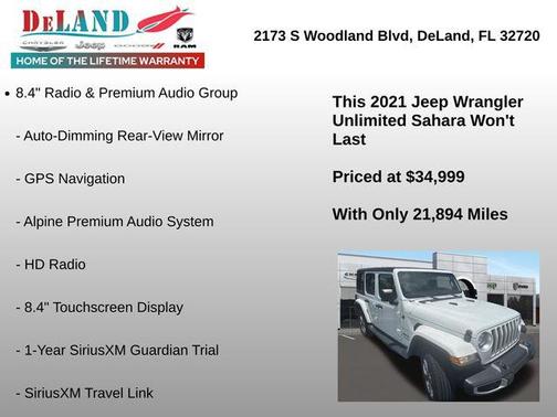 Bright White Clearcoat 2021 Jeep Wrangler Unlimited Sahara