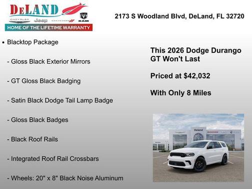 DB Black Clearcoat 2026 Dodge Durango GT RWD