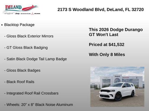 DB Black Clearcoat 2026 Dodge Durango GT RWD