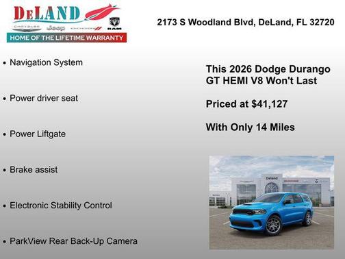 B5 Blue 2026 Dodge Durango GT HEMI V8