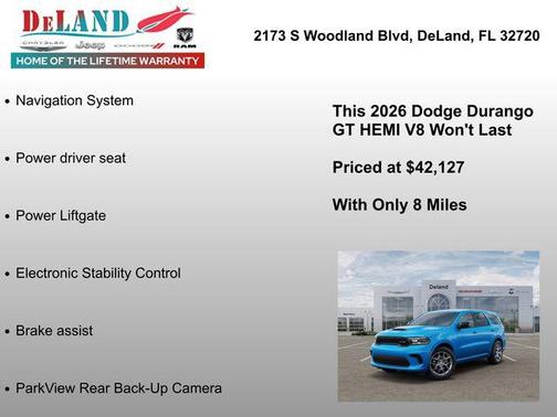 B5 Blue 2026 Dodge Durango GT HEMI V8