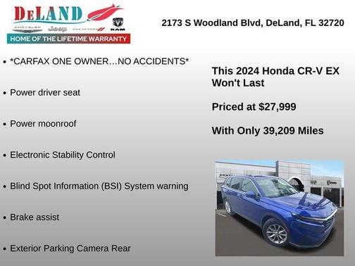 Blue 2024 Honda CR-V EX 2WD