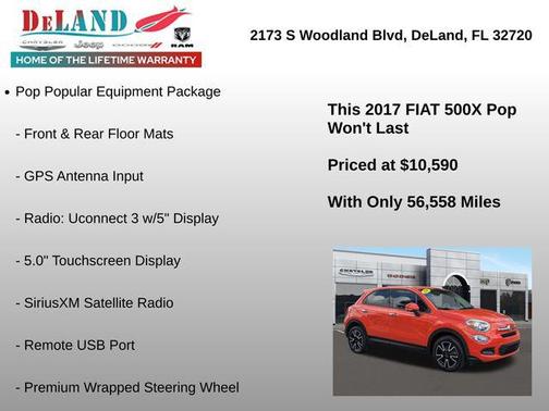 Arancio (Orange) 2017 FIAT 500X Pop
