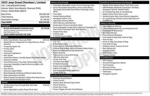 Baltic Gray Metallic Clearcoat 2023 Jeep Grand Cherokee L Limited