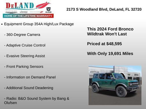 Eruption Green Metallic 2024 Ford Bronco Wildtrak