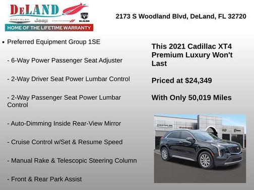 Stellar Black Metallic 2021 Cadillac XT4 Premium Luxury