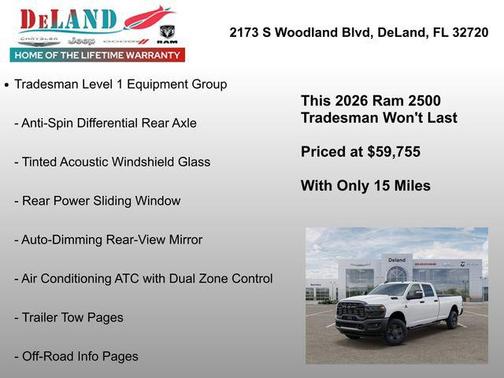 Bright White Clearcoat 2026 RAM 2500 Tradesman Crew Cab 4x4 8' Box