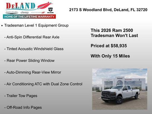 Bright White Clearcoat 2026 RAM 2500 Tradesman Crew Cab 4x4 8' Box