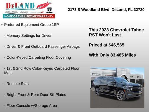 Black 2023 Chevrolet Tahoe 4WD RST