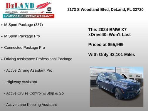 Tanzanite Blue II Metallic 2024 BMW X7 xDrive40i