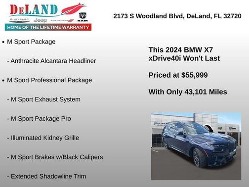 Tanzanite Blue II Metallic 2024 BMW X7 xDrive40i