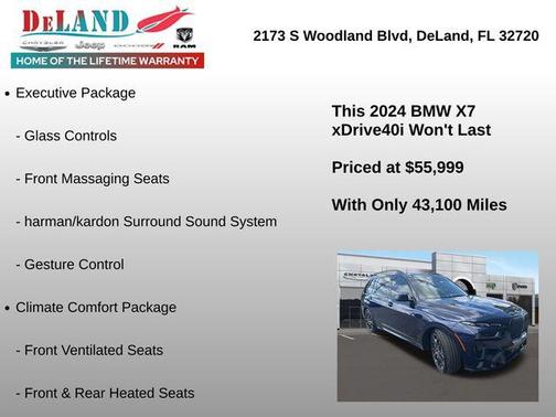 Tanzanite Blue II Metallic 2024 BMW X7 xDrive40i