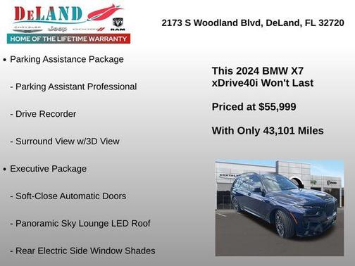 Tanzanite Blue II Metallic 2024 BMW X7 xDrive40i