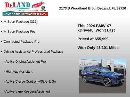 Tanzanite Blue II Metallic 2024 BMW X7 xDrive40i