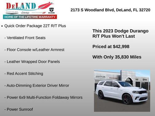 White Knuckle Clearcoat 2023 Dodge Durango R/T Plus AWD