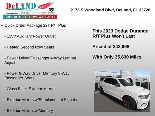 White Knuckle Clearcoat 2023 Dodge Durango R/T Plus AWD