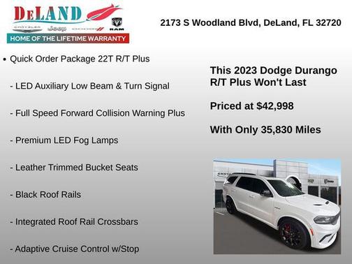 White Knuckle Clearcoat 2023 Dodge Durango R/T Plus AWD