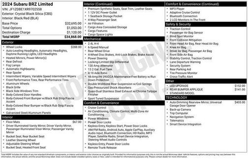 2024 Subaru BRZ Limited