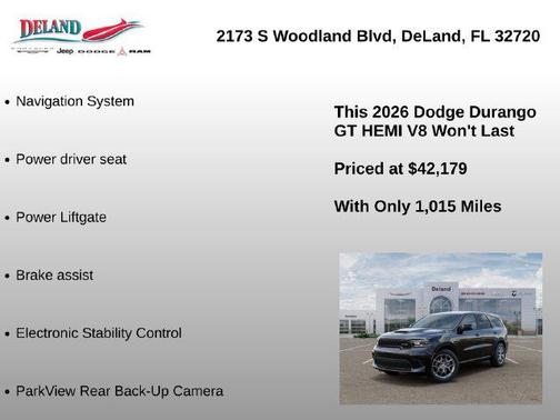 DB Black Clearcoat 2026 Dodge Durango GT HEMI V8 AWD