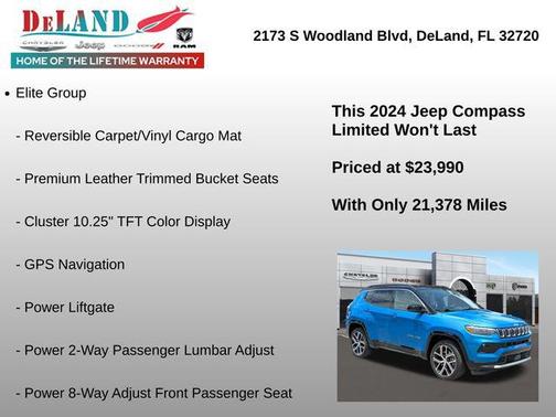 Hydro Blue Pearlcoat 2024 Jeep Compass Limited