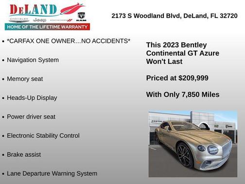 Gold 2023 Bentley Continental GT Base