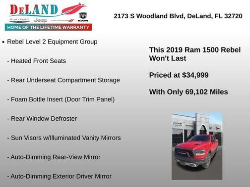 Flame Red Clearcoat 2019 RAM 1500 Rebel