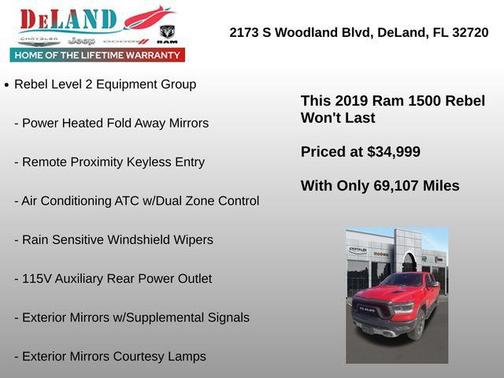 Flame Red Clearcoat 2019 RAM 1500 Rebel