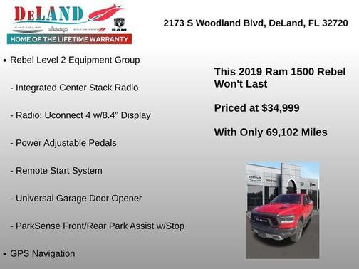 Flame Red Clearcoat 2019 RAM 1500 Rebel