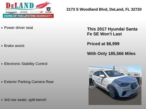 Monaco White 2017 Hyundai SANTA FE SE