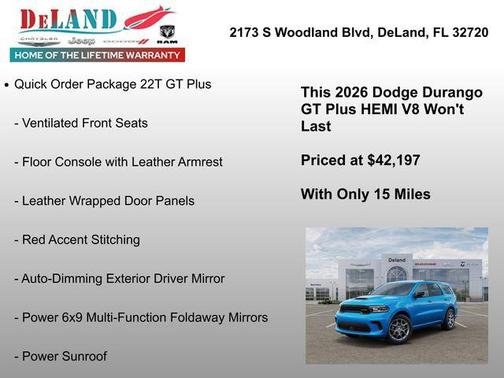 B5 Blue 2026 Dodge Durango GT Plus