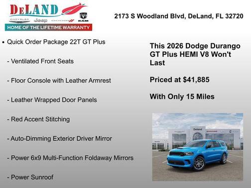 B5 Blue 2026 Dodge Durango GT Plus